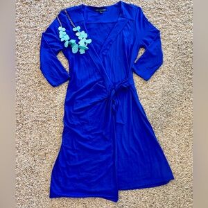Blue Saint Tropez West long sleeve wrap dress